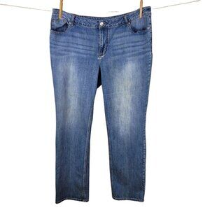 Maurices Blue Jeans Plus 22W 22 42 x 33 Long Tall Denim High Rise Straight Leg
